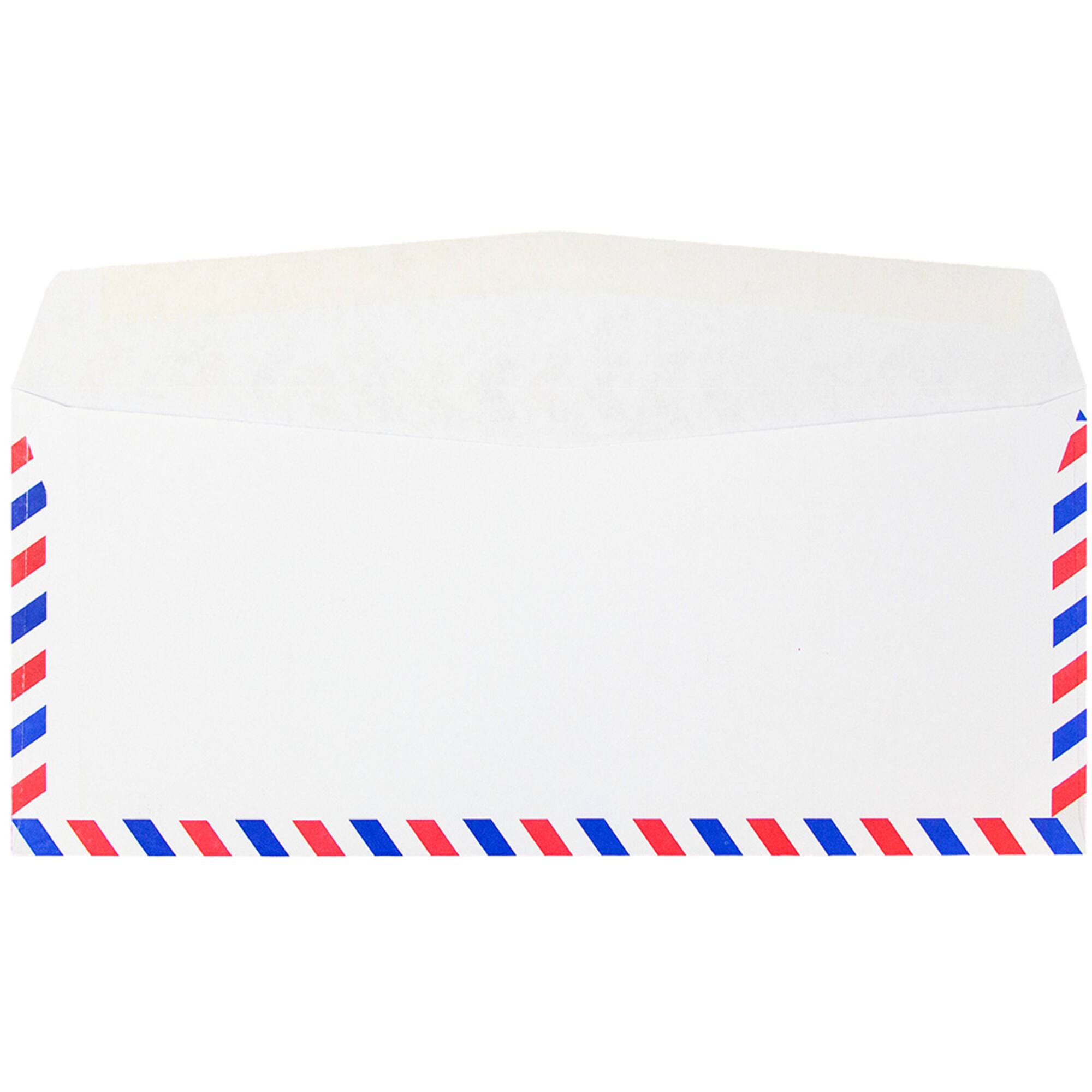 JAM Paper 4.125" x 9.5" White Airmail Envelopes